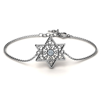 Personalised Star of David with Filigree Bracelet