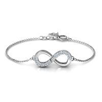 Sterling Silver Birthstone Accent Infinity Bracelet