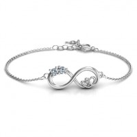 Sterling Silver Double the Love Infinity Bracelet
