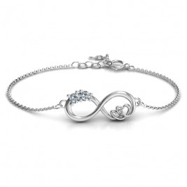 Sterling Silver Double the Love Infinity Bracelet