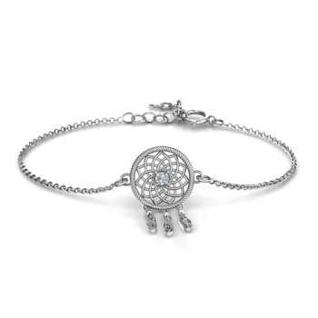 Personalised Sterling Silver Dream Catcher Bracelet