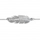 Sterling Silver Feather with Accent Stones Bracelet