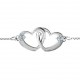 Sterling Silver Interlocking Heart Promise Bracelet with Two Stones