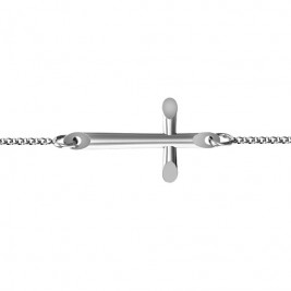 Personalised Sterling Silver Modern Cross Bracelet
