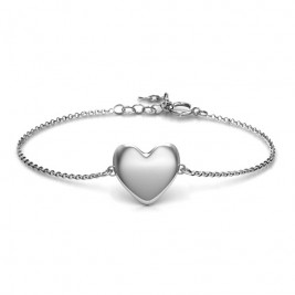 Personalised Sterling Silver Sweet Heart Bracelet
