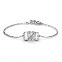 Personalised Triple Heart Infinity Bracelet