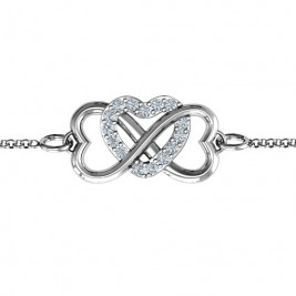 Personalised Triple Heart Infinity Bracelet