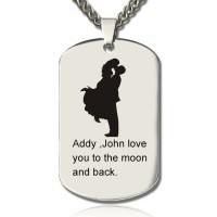 Faill In Love Couple Name Dog Tag Necklace