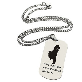 Faill In Love Couple Name Dog Tag Necklace