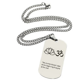 Yoga Theme,Lotus Flower Name Dog Tag Necklace