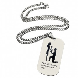 Marriage Proposal Dog Tag Name Necklace