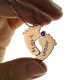 Engraved Baby Feet Imprint Necklace with Date Name 18ct Rose Gold Plated