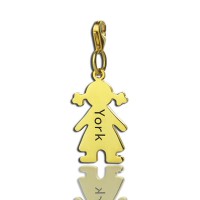 Personalised Baby Girl Pendant Necklace With Name Gold Plated Silver
