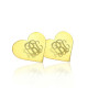 Heart Monogram Stud Earrings In Gold