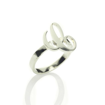 Personalised Carrie Initial Letter Ring Sterling Silver