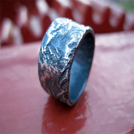 Sterling Silver Rocky Outcrop Broad Ring