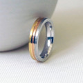 18ct gold striped wedding ring product view