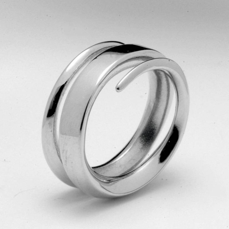 18ct White Gold Full Spiral Ring