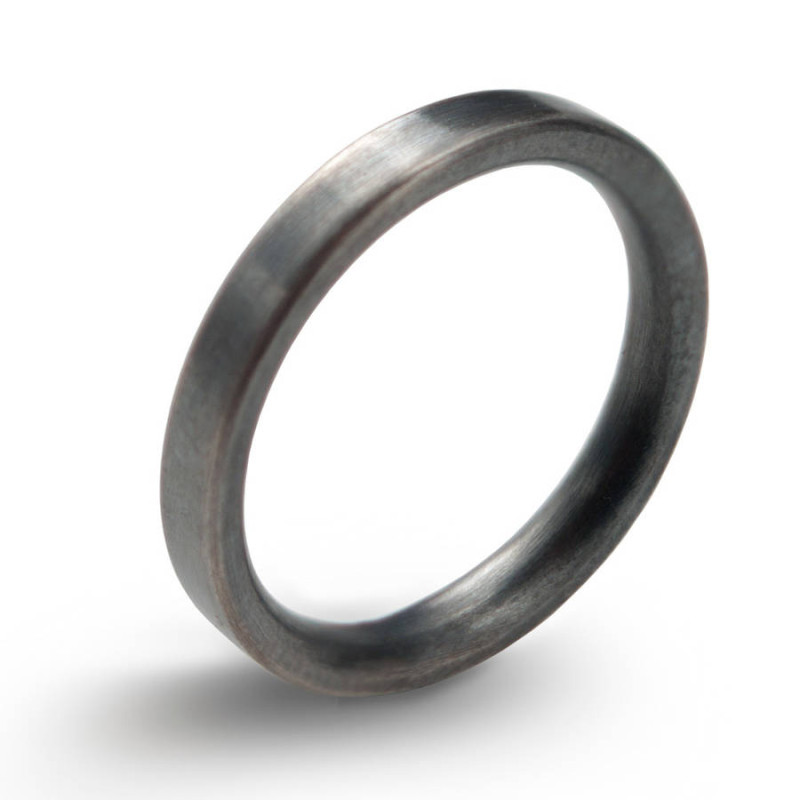 3 mm brushed matte flat court wedding ring