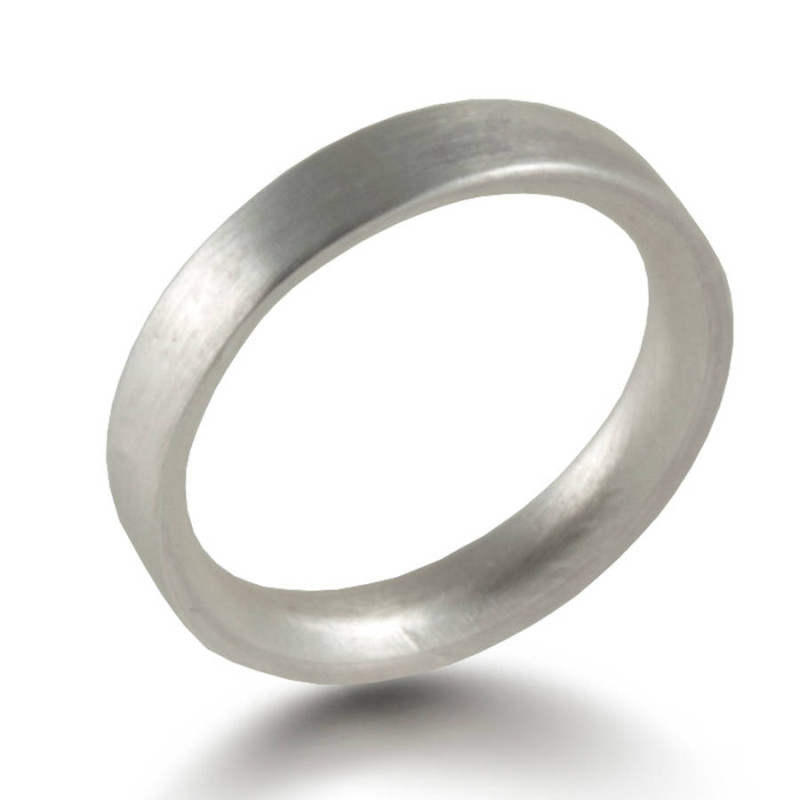 3 mm brushed matte flat court wedding ring