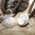 Sterling silver acorn cup pendant
