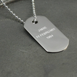 Personalised Silver Dog Tag Pendant