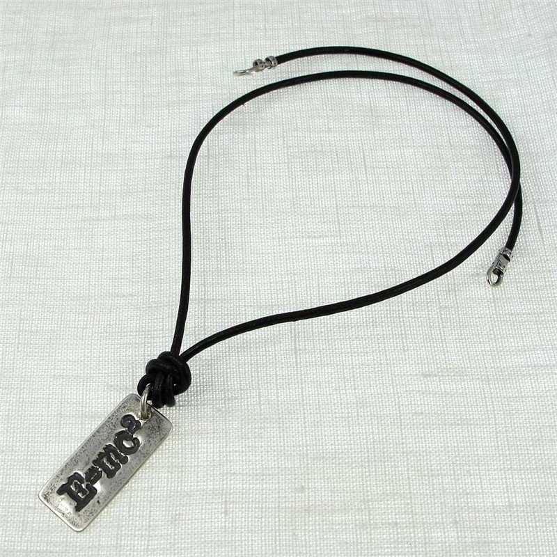 E=Mc² Necklace Einstein Design E=Mc² Silver Pendant Necklace with Einstein design