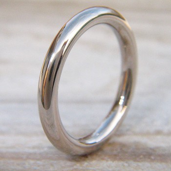Mens Wedding Ring In 18ct White Gold