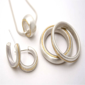 Thin Sterling Silver Ring With 18ct Yellow Gold Detail Thin Sterling Silver Ring With 18ct Yellow Gold Detail