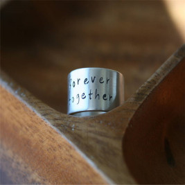 Personalised Between Us Mens Silver Ring