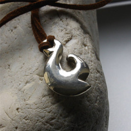 Maori Silver Fish Hook Necklace