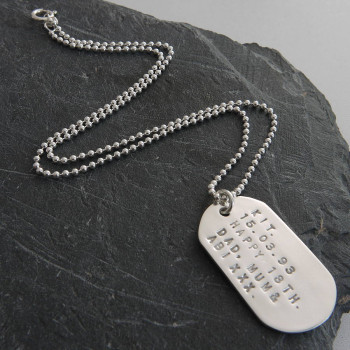 Personalised Solid Silver Identity Dog Tags