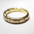 Handmade organic D-section ring