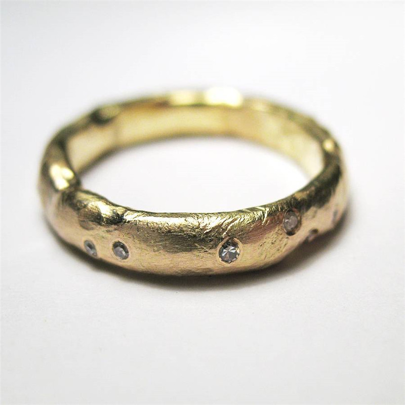 Handmade organic D-section ring