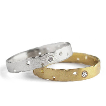 18Ct Gold And White Gold Ring Set 18Ct Gold And White Gold Ring Set