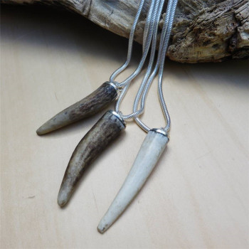 Antler Tip Silver Pendant