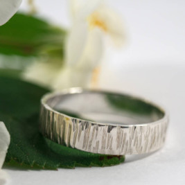 Bark Effect Rings In 18ct White Gold