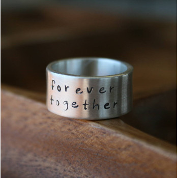 Personalised Between Us Mens Silver Ring