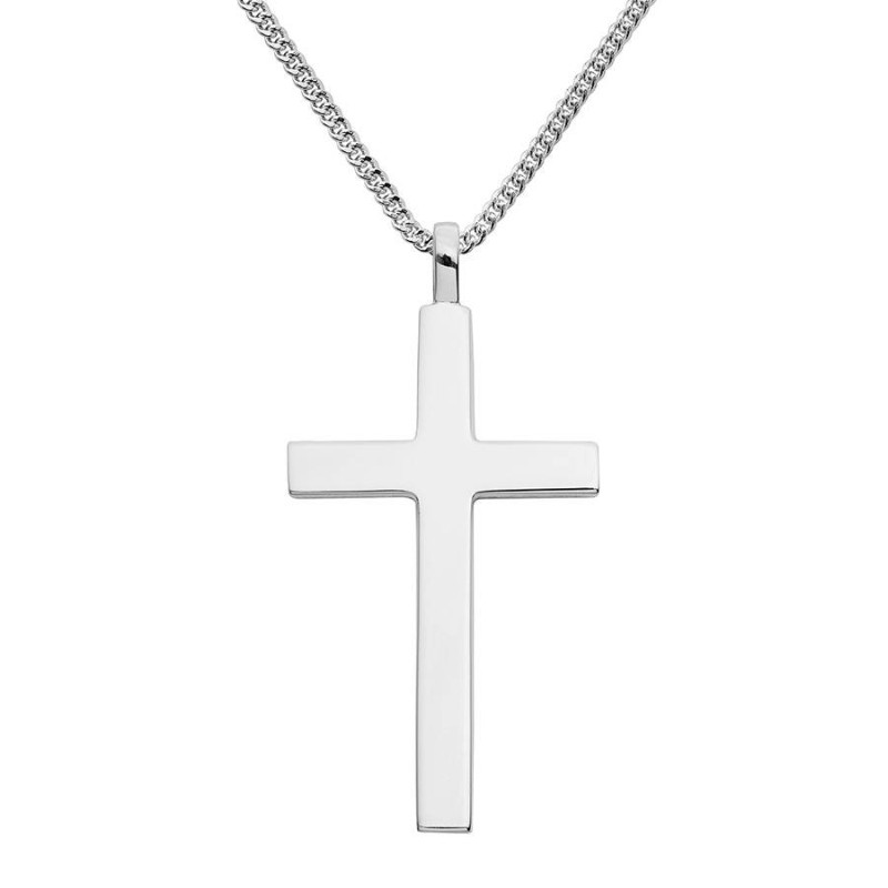 Big solid silver cross pendant gallery view