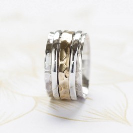 Karma Bronze And Silver Spinning Ring