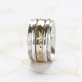 Karma Bronze And Silver Spinning Ring