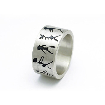 Capivara Cave Art Sterling Silver Band Ring