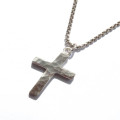Chunky Hammered Sterling Silver Cross Necklace Chunky hammered sterling silver cross necklace
