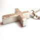 Chunky Hammered Silver Cross Necklace