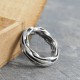 Chunky Mens Silver Oxidised Wrap Ring