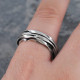 Chunky Mens Silver Oxidised Wrap Ring