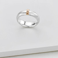 Cognac Diamond Linear Ring