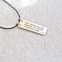 Dads Silver Hidden Message Necklace