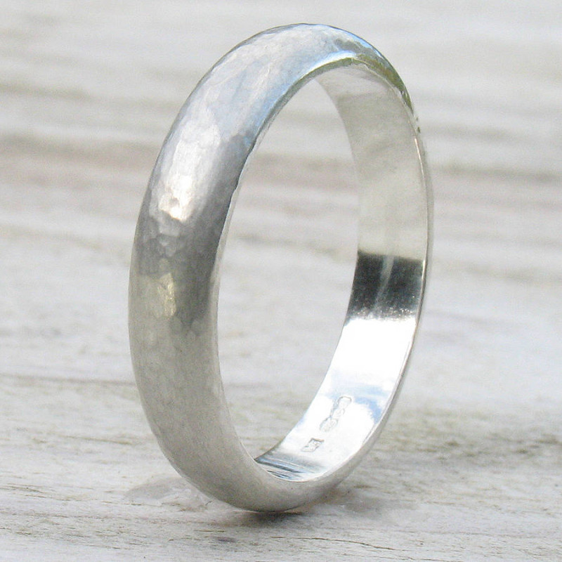 Handmade Hammered Ring with 4 mm Band Handmade hammered ring with a 4 mm band