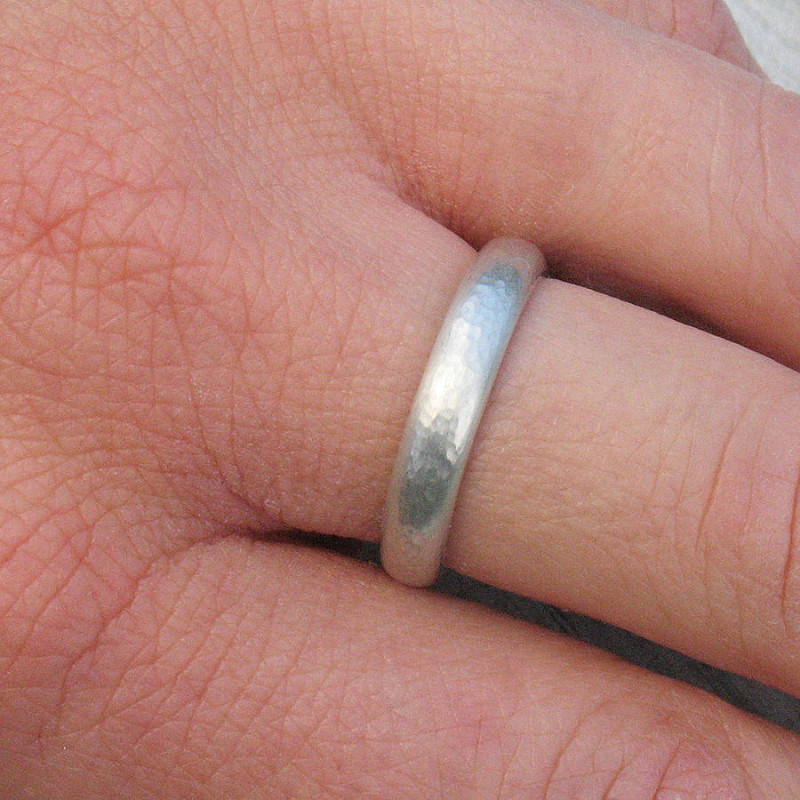 Handmade Hammered Ring Detail View Handmade hammered ring detail view